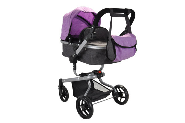 Verstelbare duwstang (52-74 cm).