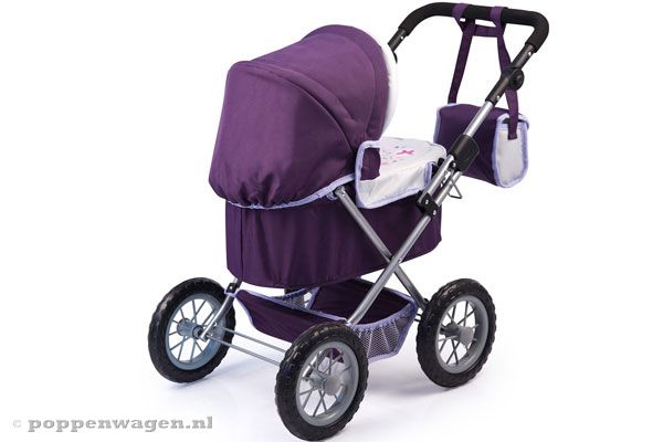 Met een in hoogte verstelbare duwstang (39-68 cm).