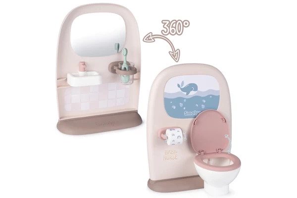 Wasbak en spiegel aan de andere kant