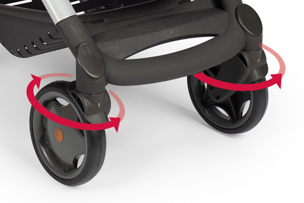 Zwenkwielen aan de voorzijde